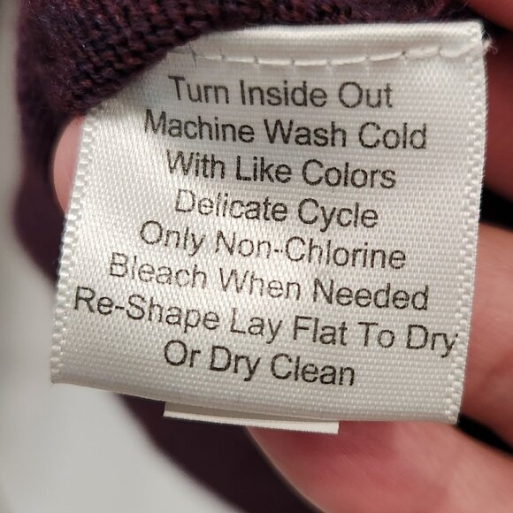 Joseph Abboud Extra Fine Merino Wool Sweater V-neck Pullover Wine Men's Large - Picture 9 of 10